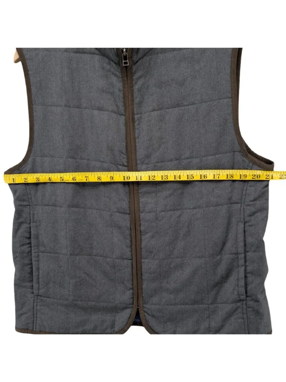 Kevins Fine Outdoor Gear Apparel Vest Boys Grey Wool Quilted Full Zip Size XL
